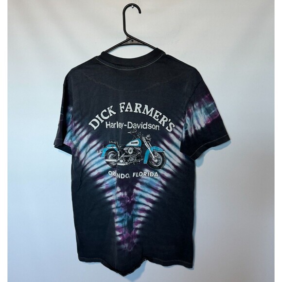 Vintage Harley Davidson Shirt Mens Large Tie Dye Dream Catcher Dick Farmers 90s - Picture 10 of 13